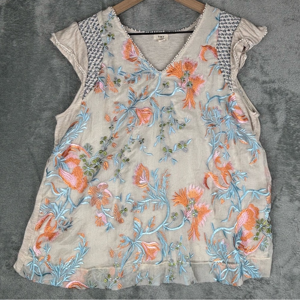 Anthropologie TINY Floral Frieda Embroidered Top Womens Large - Picture 11 of 12